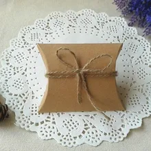 10 шт Природа коричневый цвет подарочная коробка Подушка Форма Упаковочная Сумка детский душ ремесло сложенный чехол сладкие коробки 9*7*2,5 см