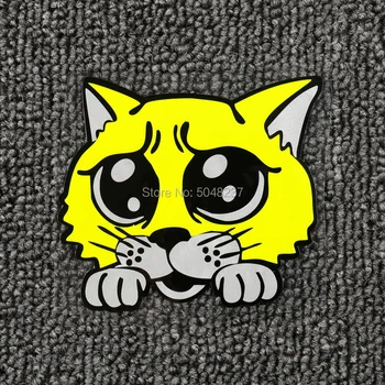 

FASP PVC fluorescent sticker Silver yellow Cat Decal for motorcycle car Suitcase Refrigerator etc.
