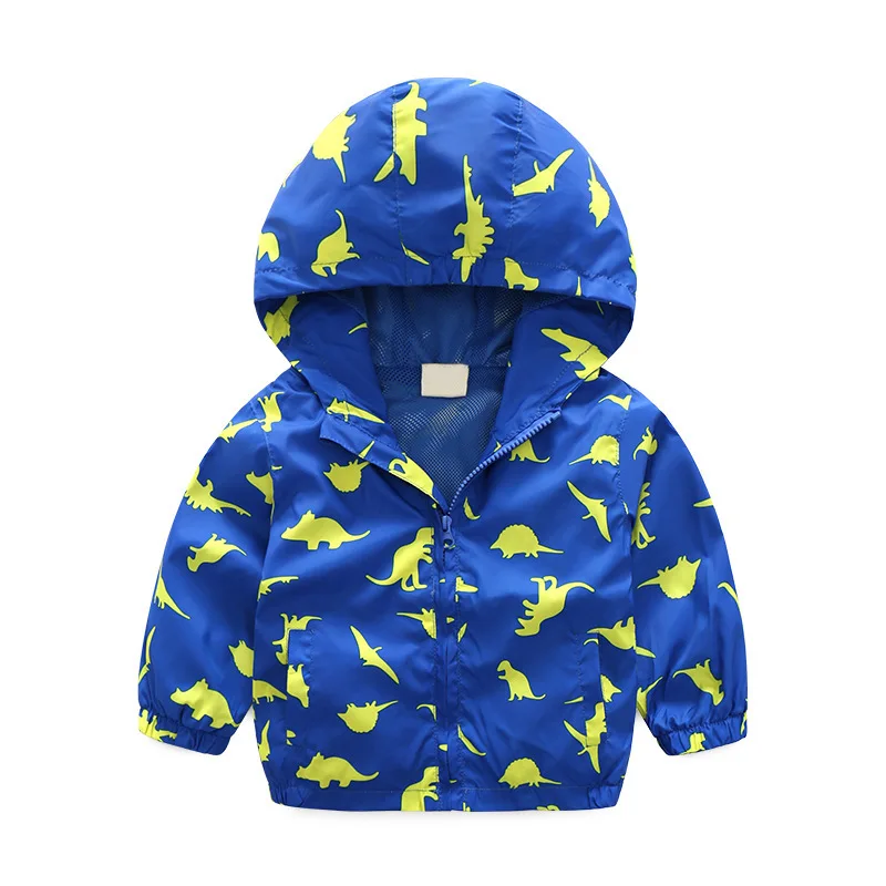 

Baby Boys Jacket Autumn Children Coat Casual Dinosaur Print Hooded Windbreaker Kids Clothes Girls Outerwear 2 3 4 5 6 7 Years
