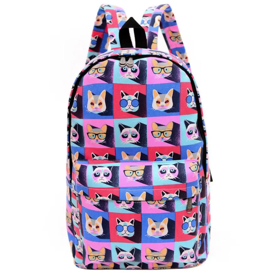 Buy MOLAVE Backpacks high quality Women Men Canvas Animal Prints Rucksack