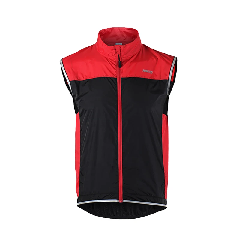 Светоотражающий мужской жилет, пальто, дышащая куртка без рукавов, спортивная верхняя одежда, пальто, ветрозащитная водонепроницаемая одежда, 3 цвета - Цвет: Красный