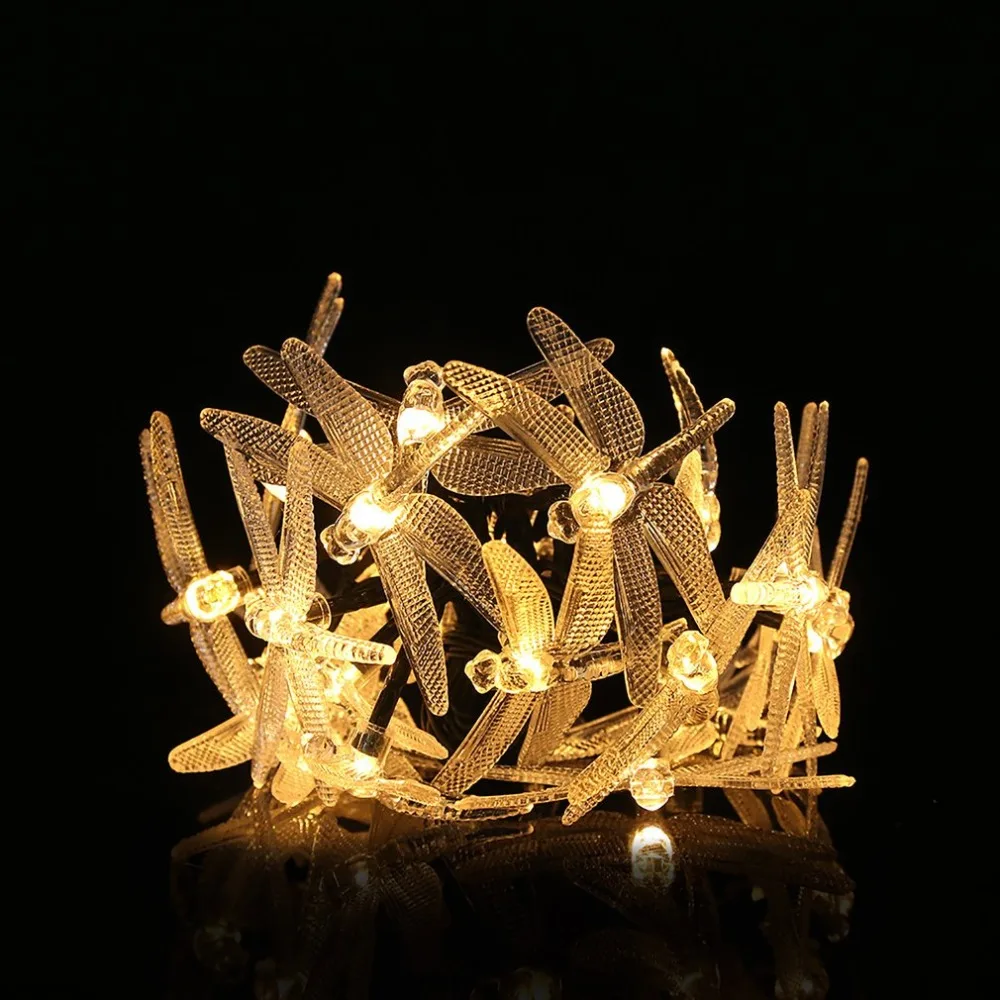 19 7ft 30 Led Solar Christmas Light 8 Modes Solar Dragonfly Fairy