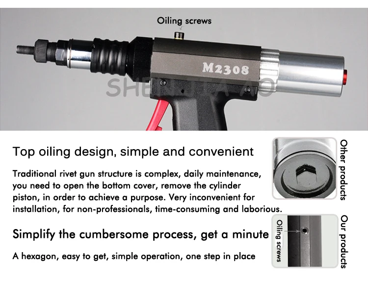 1 шт. M3-M8 автоматические пневматические клепки пистолет M2308 ручные пневматические клепки пистолет Потяните заклепки пистолет