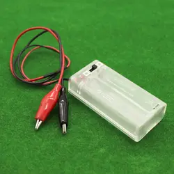 3 В батарея держатель чехол для хранения Box 2 х АА батареи с зажимы типа «крокодил» прозрачный мощность Батарея Держатель с выключателем и