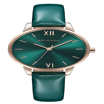 

Brigada 3007L Watch Quartz Wristwatch Genuine Leather Strap Casual Style for Ladies Great Gifts Lovers Watches Free Shipping
