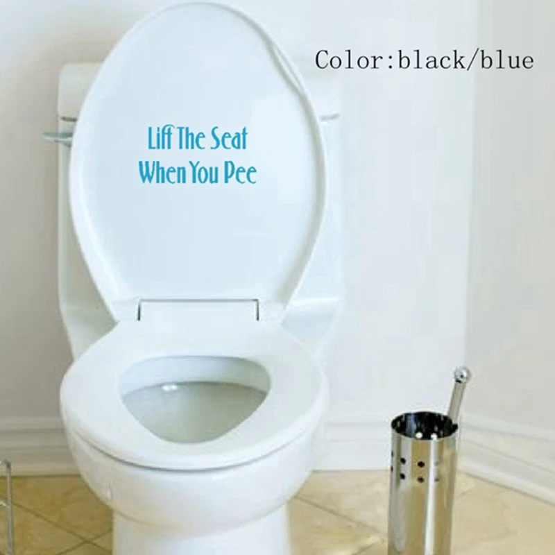 

Free shipping Bathroom Toilet Seat Sign Quote Word Lettering Art Vinyl Sticker Decal ,Toilet Seat Reminder