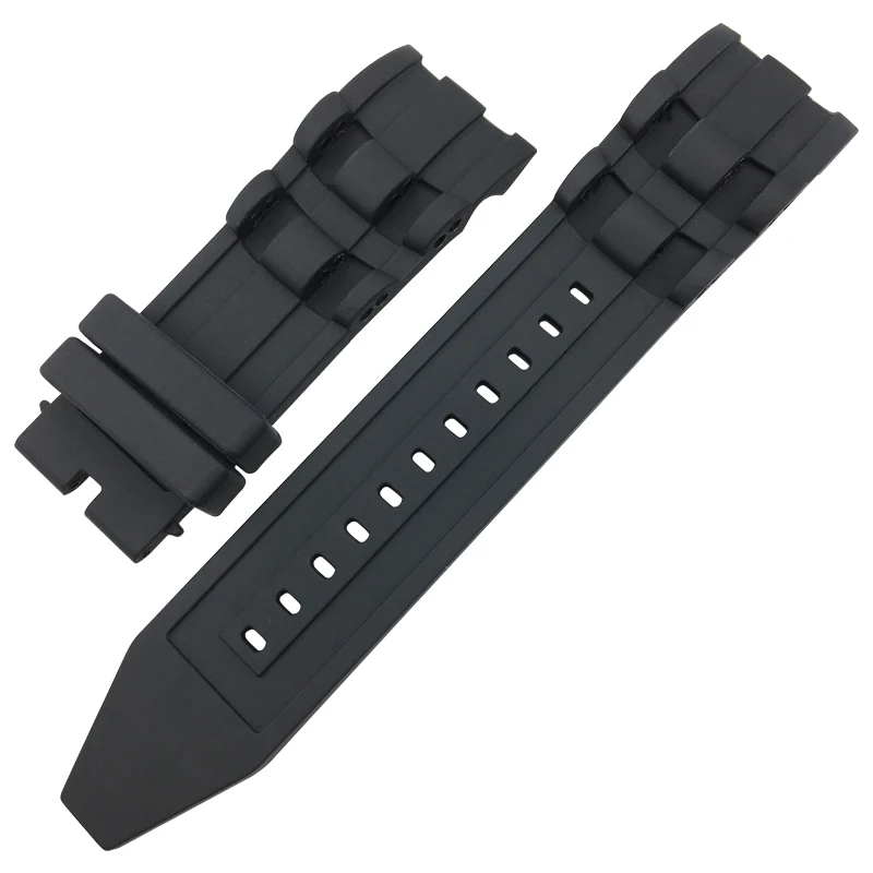 

26mm Black Waterproof Watchband Replacement Silicone Rubber Band Strap For Invicta Series Watch