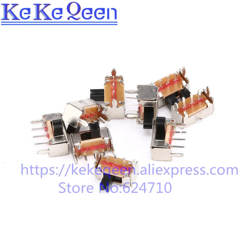 

100Pcs/Lot Toggle switch SK12D07VG3 3PINS stents Small toggle switch 3mm high Miniature Slide Switch Side Knob