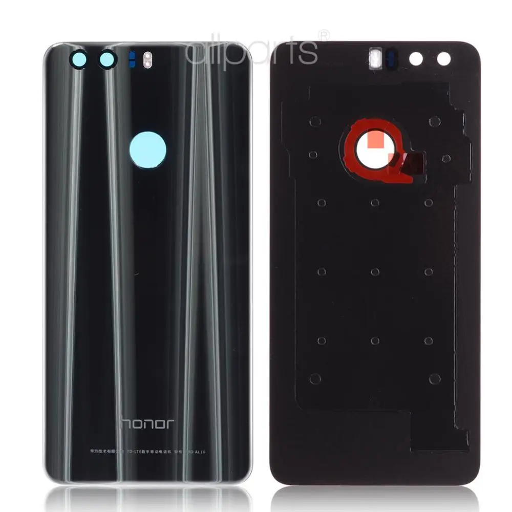 Оригинальная задняя панель корпуса для huawei Honor 8, задняя крышка, стекло, батарея, дверь мобильного телефона, запасные части - Цвет: Black