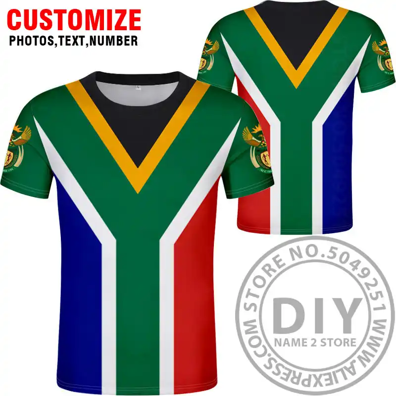 South Africa T Shirt Diy Free Custom Name Number Zaf T Shirt Nation Flag Za Afrikaans Dutch Country College Print Photo Clothing T Shirts Aliexpress - fifa south africa t shirt roblox