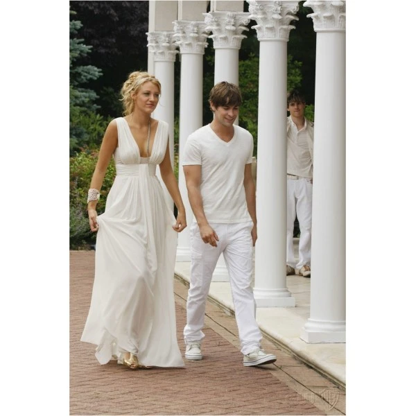 Blake Lively Serena White Chiffon Prom Dress Gossip Girl Season 2 Episode 1 Special A Line White Celebrity Dresses Dress Shirts With Designs Dress Stylishdress Stretch Aliexpress