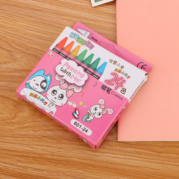 Pink 24 Climemo 8/12/24 Цвета восковой мелок комплект детской одежды мелки товары для рукоделия милый кролик Np208 - Цвет: Pink 24