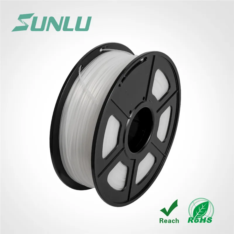 SUNLU 3D нить ABS 3d принтер нить 1,75 мм 1 кг катушка(2.2lbs) 3D печать нити измерения Точность+/-0,02 мм - Цвет: transparent-ABS