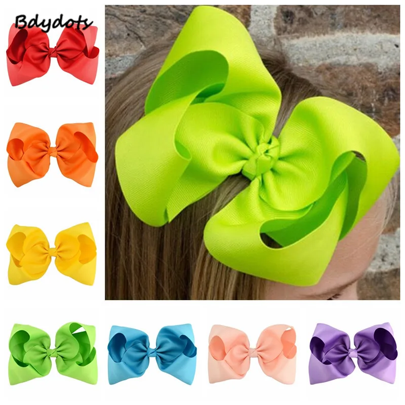 20Pcs 8" Girls Baby Newborn Polyester Ribbons Toddler Headclips