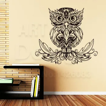 

Top quality art new design home decoration vinyl owl wall sticker removable house decor creative animal PVC decals in rooms