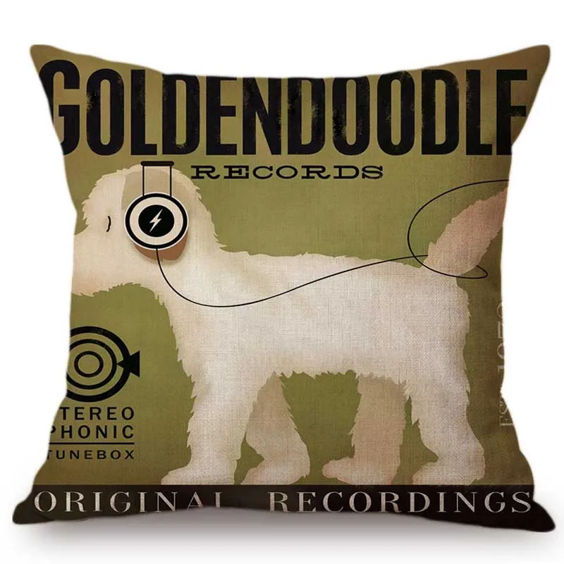 Винтажный домашний декоративный чехол для дивана с изображением собаки на постере, чехол для подушки с золотым ретривером из лабрадора и Лабрадора - Цвет: 4