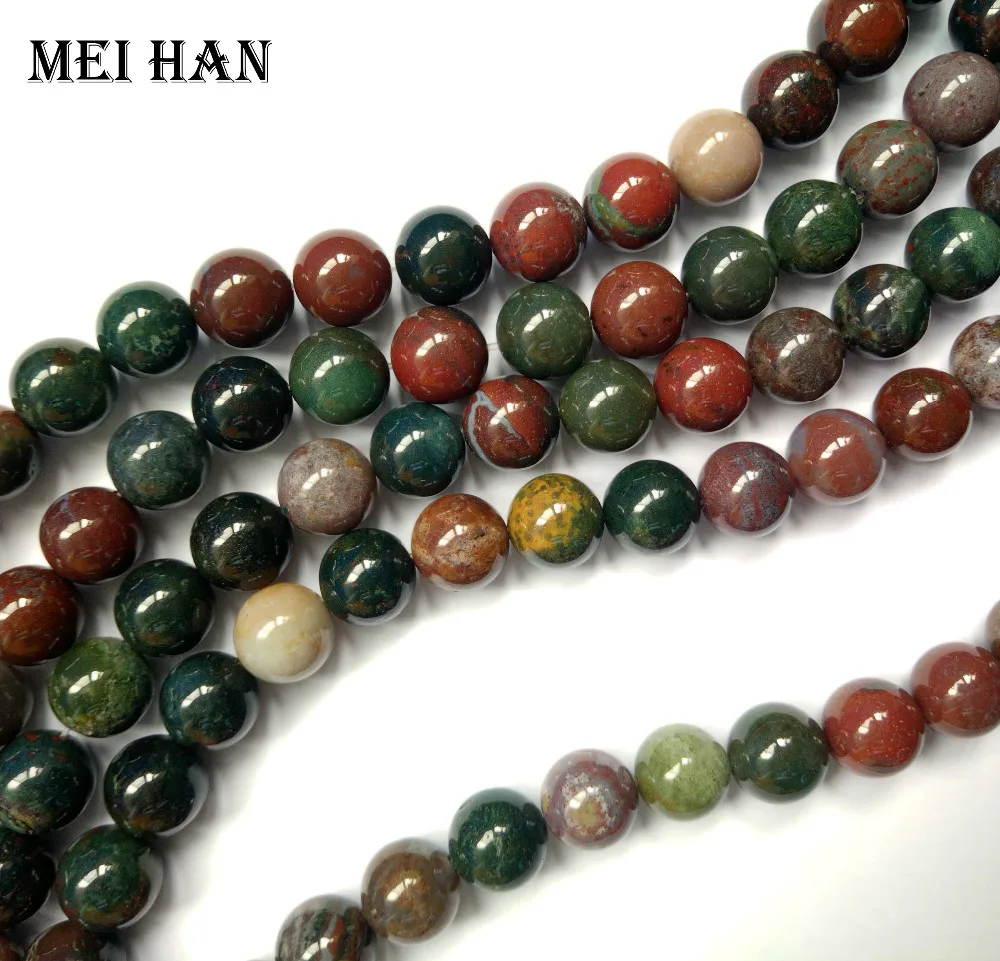 Meihan натуральный 8 мм, 10 мм гелиотроп круглые бусины камень для изготовления ювелирных изделий Дизайн Diy браслет женщина ожерелье
