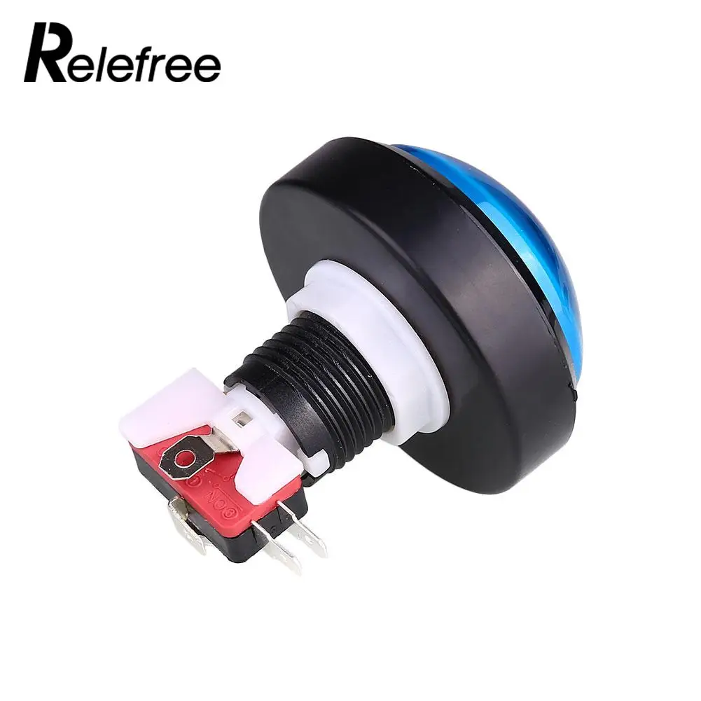 

Replacement Arcade Push Button with LED Light Lit Convexity 60mm 5 Colors