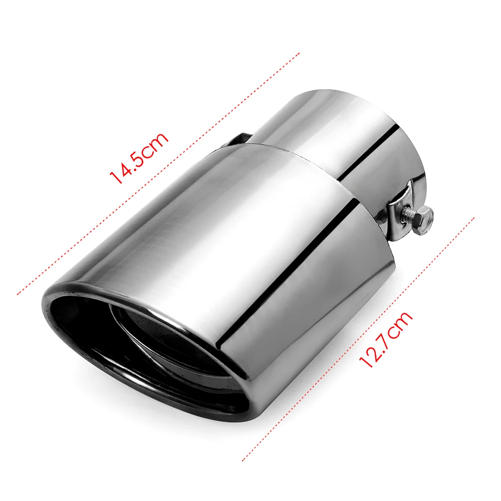 Universal Chrome Muffler Exhaust Pipe Stainless Steel Round Straight Tail Throat