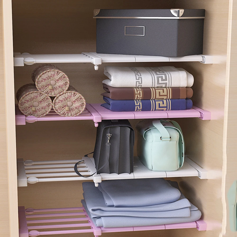 

2018 Scalable Partition Shelves Nail Telescopic Shelf Kitchen Organizer Wardrobe Storage Layered Separator Upgrade Kitchen