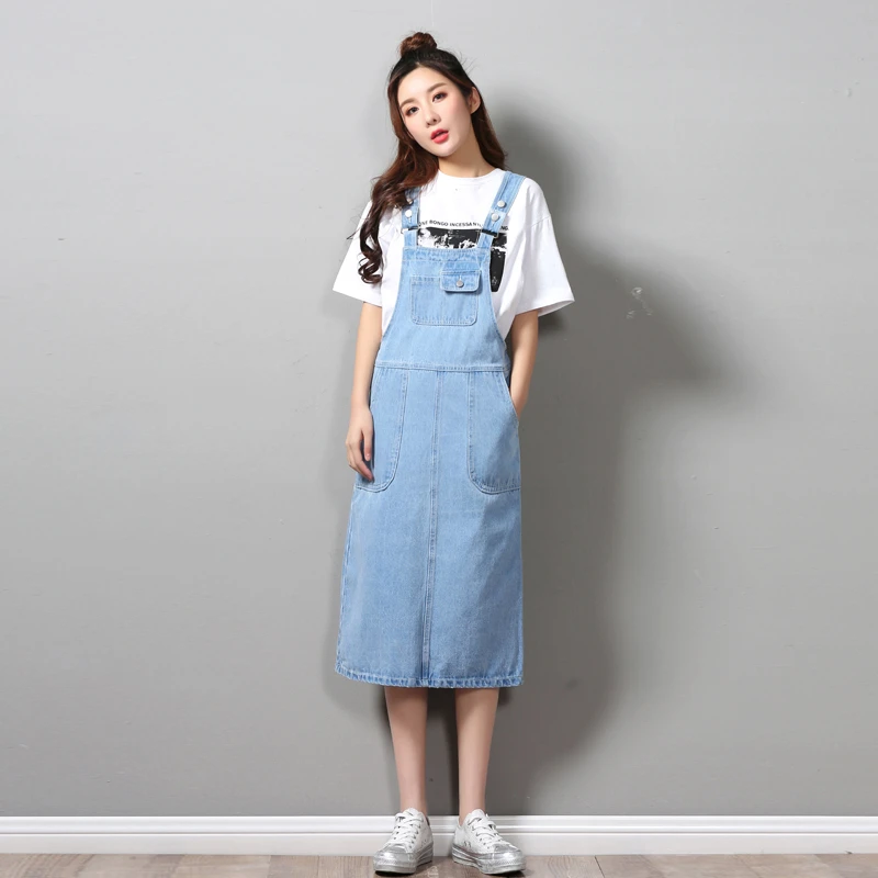 black jean dress overalls