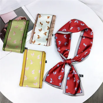 

Hot Sale Long Silk Scarf For Women Neck Scarves Imitated Scarves Printing Ladies Office Neckerchief Hairband Bag Handle Wraps