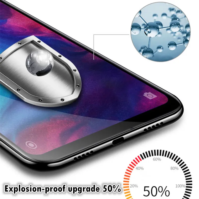 Закаленное стекло с полным покрытием для Xiaomi Redmi Note 7 8 8T 9 5 6 F2 Pro Plus Mi 10 lite SE F1 защита