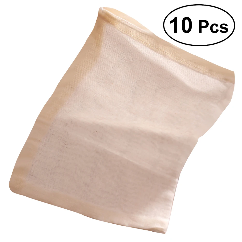 

ROSENICE 10pcs 30x40cm Cotton Tea Bags Reuseable Drawstring Bags Strainer Filter Bag For Nut Milk Tea Fruit Juice