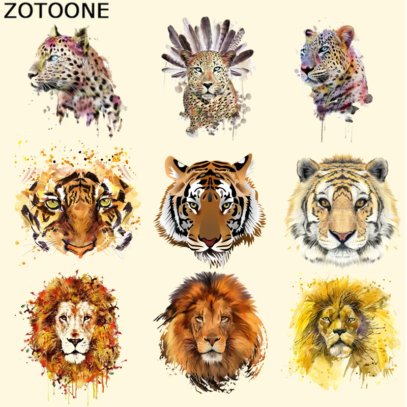 ZOTOONE тигр Лев утюжок на одежду аппликация теплопередача леопардовая нашивка