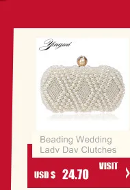 YINGMI Women Evening Bag Popular Fashion Alloy Day Clutch Bags Crystal Shell Small purse Bags Wedding Bridal Diamond Bags