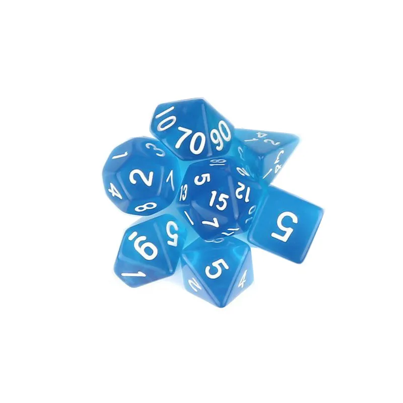 Кубики Игрушки Прозрачный Многогранные Dice D4-D20 нескольких сторон кости 4/6/8/10/12/20 сбоку стол игры аксессуар 7 шт./компл