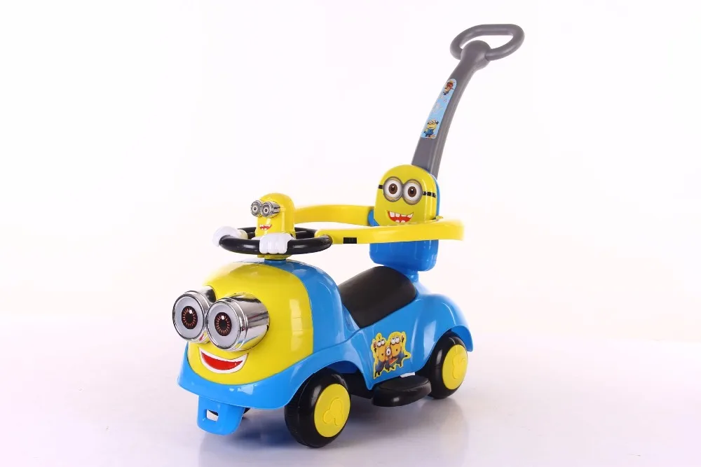 Новая машинка с рулем с миньонами для детей с музыкальной лентой push скутер на четырех колесах игрушка shilly-car