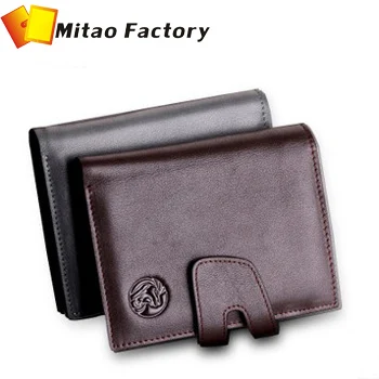 Hot Selling MONTHAUS Genuine Leather Men Wallet 100% Cowhide Full Grain Leather Male Zipper Coin ...