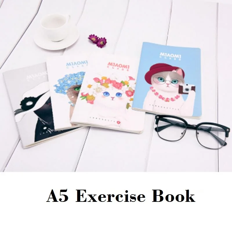 

A5 Exercise Book for Students Cool Miaomi Class Note Books Cartoon Animals Caderno Escolar 210*142mm, 44 sheets/ 88 pages