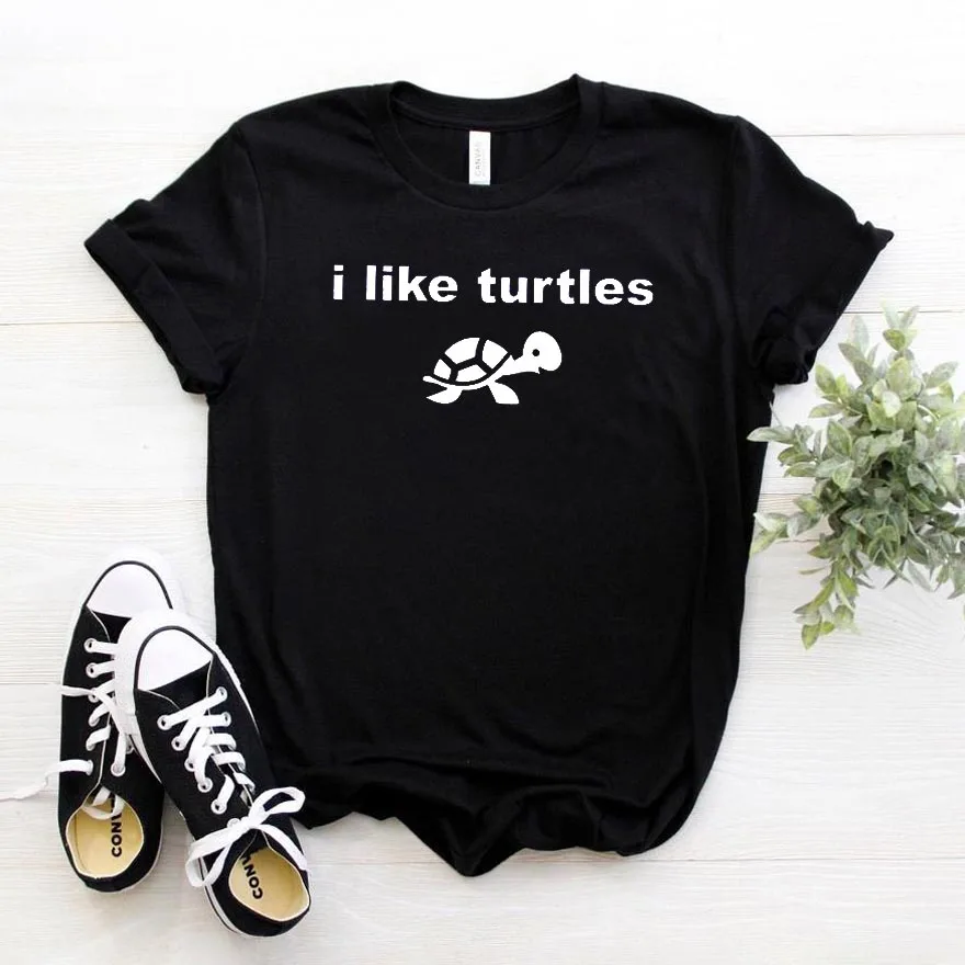 Женская хлопковая футболка I Like Turtles повседневная хипстерская забавная в подарок