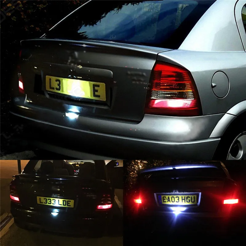 1 шт. Автомобильный светодиодный номерной знак, светодиодный светильник, сигнальная лампа, пластиковая белая для Vauxhall Opel Astra G MK4 1998-2004, автомобильные аксессуары