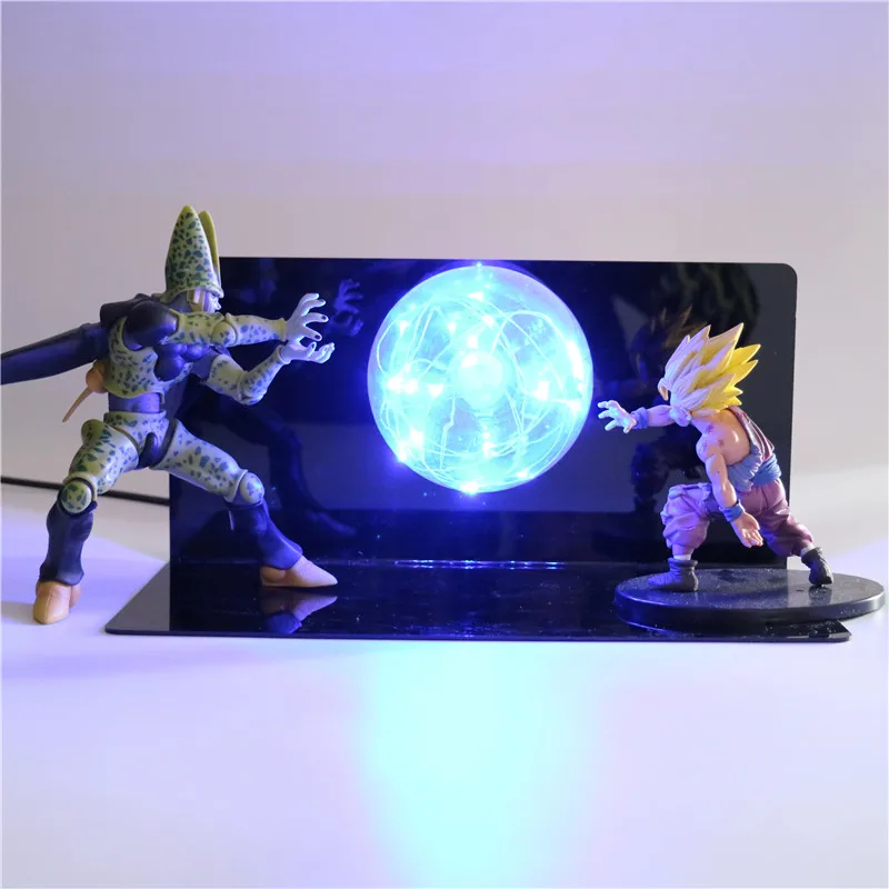 Фигурки супер Z Goku DIY светодиодный креативный ночник игрушки для спальни для мальчиков подарки лампа аниме модель огни Жемчуг дракона свет - Испускаемый цвет: Синий