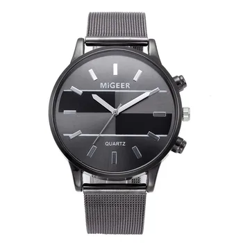 

MIGEER 2020 Hot sale Fashion Man Design Stainless Steel Mesh belt Analog Alloy Quartz Wrist Watch Drop shipping wholesale