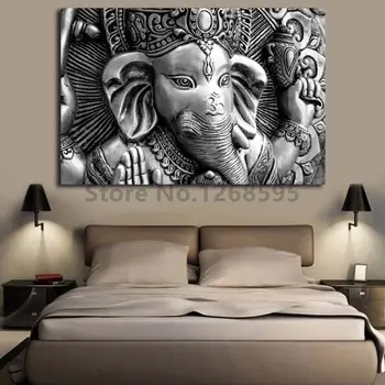 

Hindu God Ganesh Black And White Style Wall Art Canvas Posters Prints Painting Wall Pictures For Office Living Room Home Decor