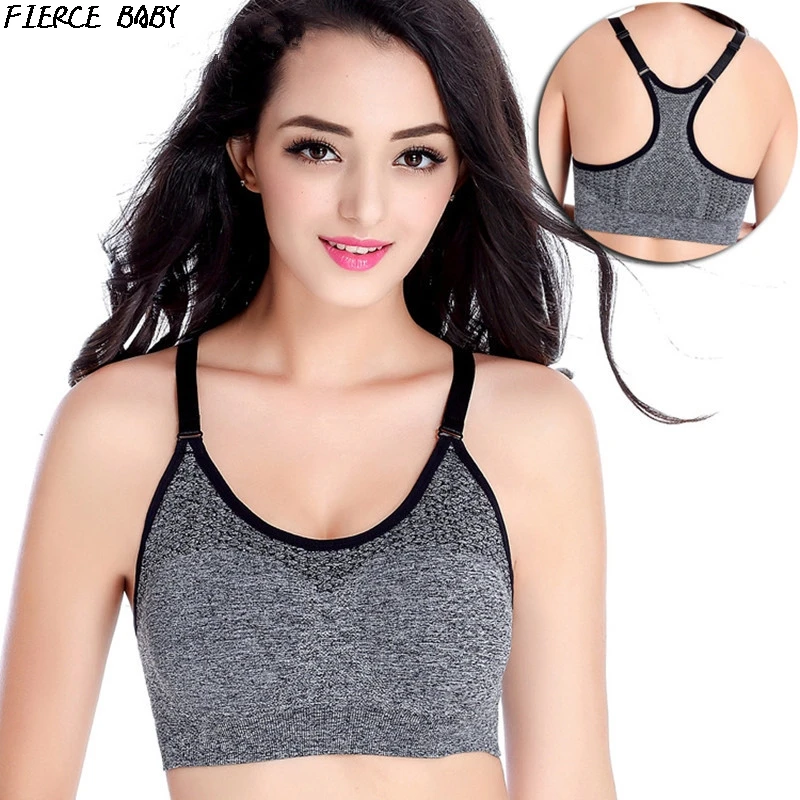 Women Sports Bra Breathable Stretch Padded Bra for Woman Quick Dry Wirefree Running Fitness