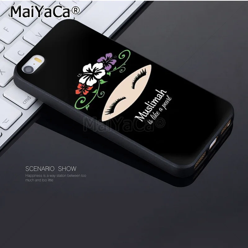 MaiYaCa мусульманские исламские глаза для девочек женщина в хиджабе лицо окрашенный чехол для телефона для iPhone 6S 7plus 8Plus X Xs MAX 5S XR 11pro max - Цвет: A9