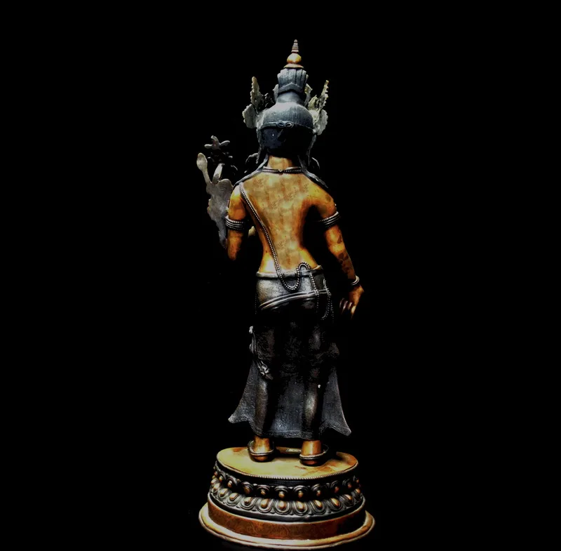 Maitreya Будда Корона Maitreya Будда непальская ручная работа статуя Будды Старый статуя Будды