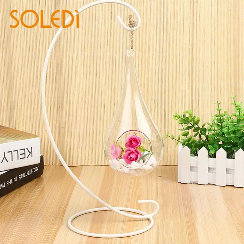

Hanging Vases with Stand Micro Landscape Handicraft Festival Supply Retro Hanging Rack Home Holder Ornament Party Table Decor