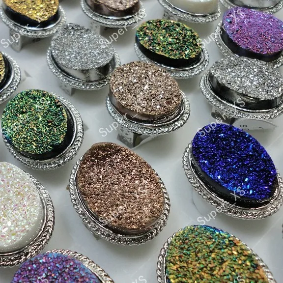 Wholesale Fashion Jewelry Lots 10pcs Men/'s plaqué or strass Anneaux cadeau