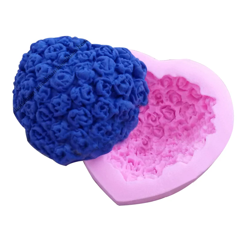 345 3d Amour Coeur Rose Fleur Forme Silicone Moule Savon Formes Gâteau Fondant Chocolat Moule Gâteau Décoration Outils De Cuisson In Moules à