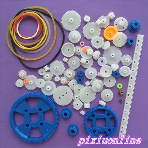 80 шт. K015Y Пластик DIY Шестерни комплект один двойной Слои Корона вал мост рукав Полоска для зубов конические Шестерни высокое качество на продажу - изображение