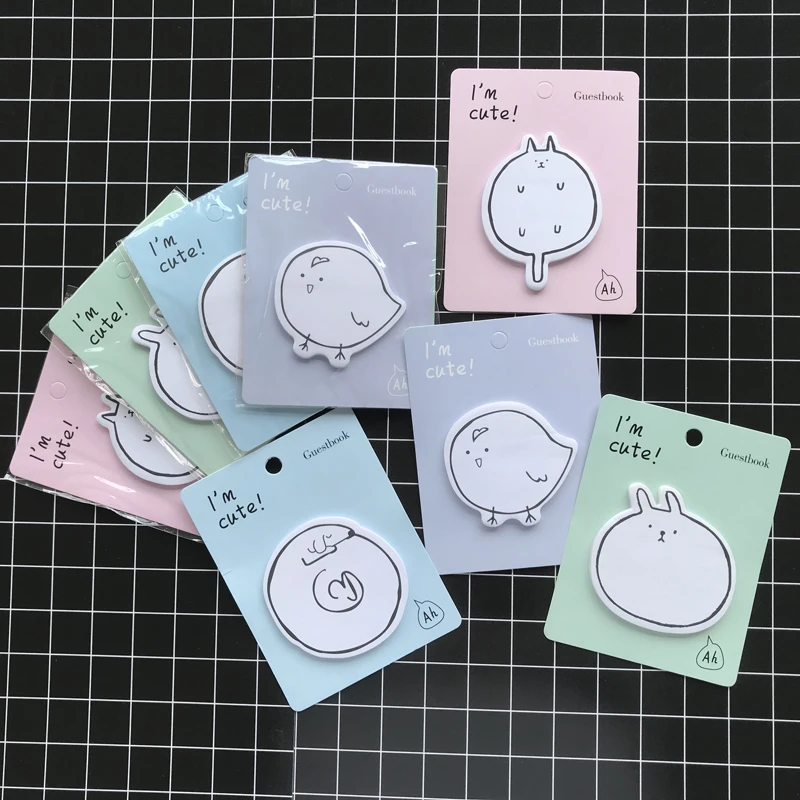 

3X Kawaii I Am Cute Young Cub Series Sticky Notes Memo Pads Guestbook School Office Supply Student Stationery Stick Label