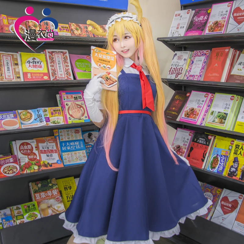 DUOUPA аниме Miss Kobayashi Dragon Maid Tohru Косплей Костюм с париком косплей Канны вечерние