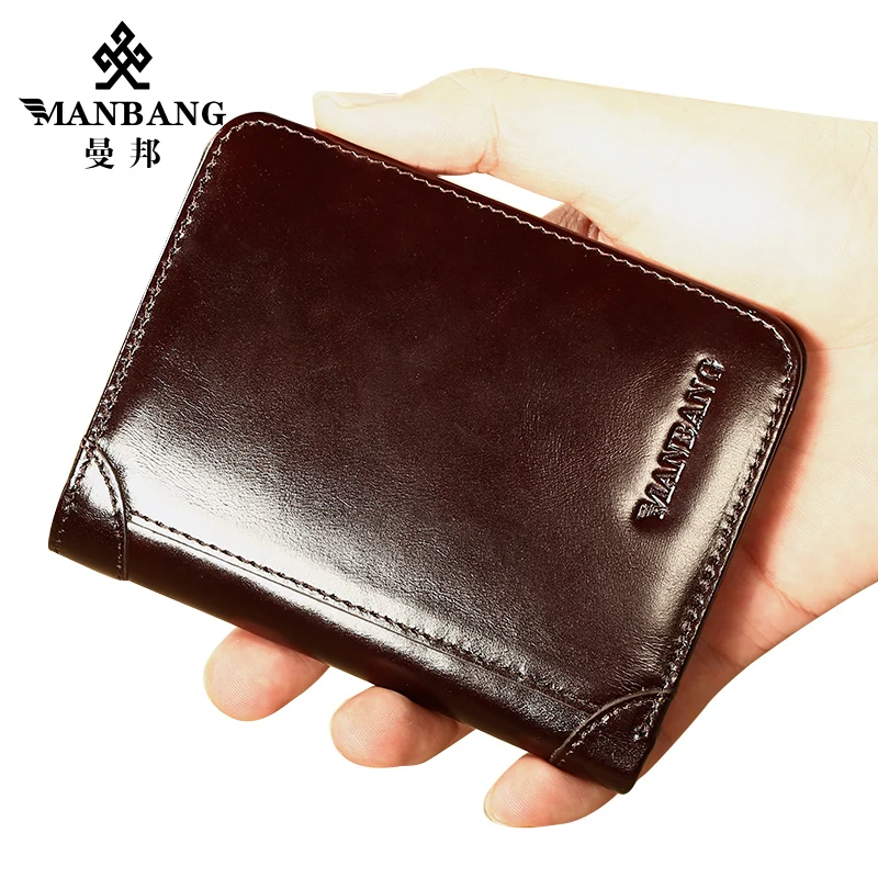 ManBang Classic Style Wallet Genuine Leather Men Wallets Short Male Purse Card Holder Wallet Men Fashion High Quality ManBang Classic Style Wallet Genuine Leather Men Wallets Short Male Purse Card Holder Wallet Men Fashion High Quality