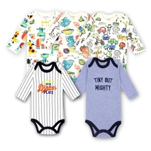 3 шт./лот хлопчатобумажный Детский костюм комбинезоны для новорожденных хлопковое нижнее белье с длинными рукавами для малышей комплекты одежды для маленьких мальчиков и девочек